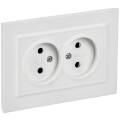 BRITE Розетка 2-местная без заземления без защитных шторок 10А в сборе РС12-2-БрАБ арктический белый