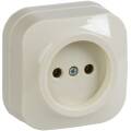 GLORY Розетка 1-местная для открытой установки без заземления без защитных шторок 10А РС20-2-ХК крем