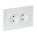 FORTE&PIANO Розетка 2-местная без заземления с защитными шторками безвинтовое крепление 10А FP225 бе