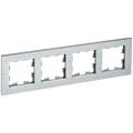 BRITE Рамка 4 -местная РУ-4-1-БрА металл алюминий IEK