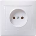 KVARTA Розетка 1-местная без заземления без защитных шторок 10А кер. РС10-2-КБ белый GENERICA