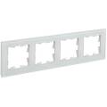 BRITE Рамка 4-местная РУ-4-2-Бр стекло белый матовый IEK