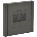 FORTE&PIANO Розетка двойная RJ11+RJ45 кат.5E FP335 серый IEK