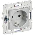 SKANDY Розетка с заземлением с защитными шторками 16А безвинтовое крепление SK-R06S серебряный IEK