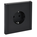 Розетка 1-местная с заземлением без защитных шторок безвинтовое крепление 16А FP114, FORTE&PIANO, черный, IEK FP-R11-16-1-K02