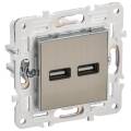 SKANDY Розетка USB A+A 3,1А SK-R15N металл никель IEK