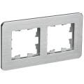 BRITE Рамка 2-местная РУ-2-1-Бр металл алюминий RE AL IEK