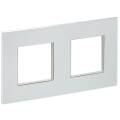 SKANDY Рамка 2-местная SK-F32S металл серебряный IEK