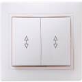 KVARTA Выключатель 2-клавишный проходной 10А ВСп10-2-0-КБ белый GENERICA