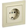 BRITE Розетка 1-местная с заземлением с защитными шторками 16А в сборе РСР14-1-0-БрКр бежевый IEK