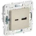 SKANDY Розетка USB A+C 3,1А SK-R14B бежевый IEK