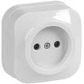 GLORY Розетка 1-местная для открытой установки без заземления без защитных шторок 10А РС20-2-ХБ белы