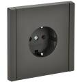 FORTE&PIANO Розетка 1-местная с заземлением без защитных шторок безвинтовое крепление 16А FP314 серы