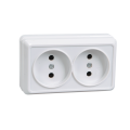 Розетка 2местн. без з/к 10А откр.уст., ОКТАВА (белый), IEK, ERO20-K01-10-DC