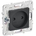 SKANDY Розетка без заземления с защитными шторками 10А SK-R01G графит IEK
