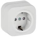 GLORY Розетка 1-местная для открытой установки с заземлением с защитными шторками 16А РСш20-3-ХБм бе