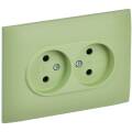 SKANDY Розетка 2-местная без заземления с защитными шторками 10А в сборе SK-R09G мятный IEK