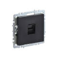 Розетка компьютерная, RJ45, кат.5E, черная, IEK BR-K10-1-K02