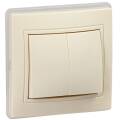 KVARTA Выключатель 2-клавишный 10А ВС10-2-0-ККм-44 кремовый GENERICA