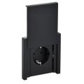 Розетка 1-местная с заземлением с защитными шторками и крышкой безвинтовое крепление 16А IP44 FP119, FORTE&PIANO, черный, IEK FP-R16-16-1-44-K02