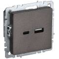 BRITE Розетка USB A+C 18Вт РЮ11-1-БрТБ темная бронза IEK