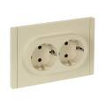 FORTE&PIANO Розетка 2-местная с заземлением с защитными шторками безвинтовое крепление 16А FP423 ван