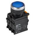 Кнопка с подсветкой и фиксацией d=22мм 1NO+1NC синяя MASTER IEK
