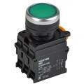 Кнопка с подсветкой и фиксацией d=22мм 1NO+1NC зелёная MASTER IEK