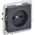 BRITE Розетка 1-местная без заземления без защитных шторок 10А РС10-1-0-БрГ графит IEK