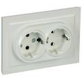 BRITE Розетка 2-местная с заземлением с защитными шторками 16А в сборе РСш12-3-БрЖ жемчуг IEK