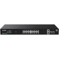 Коммутатор управляемый 18x1 Гбит/с, SFP 2x1 Гбит/с, PoE 16x30Вт, TENDA TEG2220P-16-250W