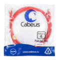 Патч-корд 4 пары, 2хRJ45, 2м, Кат.6, UTP, красный, PVC, Cabeus PC-UTP-RJ45-Cat.6-2m-RD