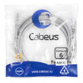 Патч-корд 4 пары, 2хRJ45, 5м, Кат.6, UTP, серый, LSZH, Cabeus PC-UTP-RJ45-Cat.6-5m-LSZH