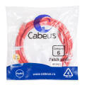 Патч-корд 4 пары, 2хRJ45, 5м, Кат.6, UTP, красный, PVC, Cabeus PC-UTP-RJ45-Cat.6-5m-RD