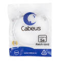 Патч-корд 4 пары, 2хRJ45, 0.5м, Кат.5e, UTP, белый, PVC, Cabeus PC-UTP-RJ45-Cat.5e-0.5m-WH