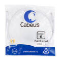 Патч-корд 4 пары, 2хRJ45, 1м, Кат.6, UTP, белый, PVC, Cabeus PC-UTP-RJ45-Cat.6-1m-WH