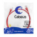 Патч-корд 4 пары, 2хRJ45, 1м, Кат.5e, UTP, красный, PVC, Cabeus PC-UTP-RJ45-Cat.5e-1m-RD