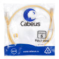 Патч-корд 4 пары, 2хRJ45, 1м, Кат.6, UTP, желтый, PVC, Cabeus PC-UTP-RJ45-Cat.6-1m-YL