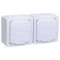 Розетка 2м с з/к о/у IP54, цвет крышки белый, ГЕРМЕС PLUS, IEK ERMP22-K01-16-54-EC