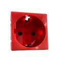Розетка электрическая 2К+З, с защитными шторками, красная, SPL 200015