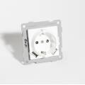 Розетка электрическая 2К+З, 125-250В, USB, 2-местная, тип А, белая, SPL 201004