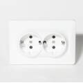 Розетка электрическая 2x2К+З, 16А, 220-250В, белая, SPL 201003