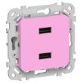 FLITE Розетка USB A+A 3,1А РЮ-2-ФлПр пурпурный IEK