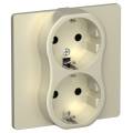 FLITE Розетка 2-местная с заземлением без защитных шторок 16А РС12-0-К-ФлШ шампань IEK