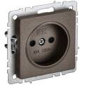BRITE Розетка 1-местная без заземления с защитными шторками 10А РСш10-2-БрТБ темная бронза IEK