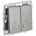 BRITE Выключатель 2-клавишный с индикацией для отелей 10А ВС10-2-9-БрС сталь IEK