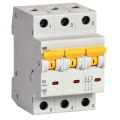 Выключатель автоматический ВА47-60МА без теплового расцепителя 3P 6А 6кА х-ка D, IEK MVA33-3-006-D
