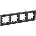 BRITE Рамка 4 -местная РУ-4-1-БрЧ металл черный IEK