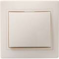KVARTA Выключатель 1-клавишный 10А кер. ВС10-1-0-Км кремовый GENERICA