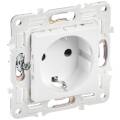 SKANDY Розетка с заземлением с защитными шторками 16А безвинтовое крепление SK-R06W арктический белы